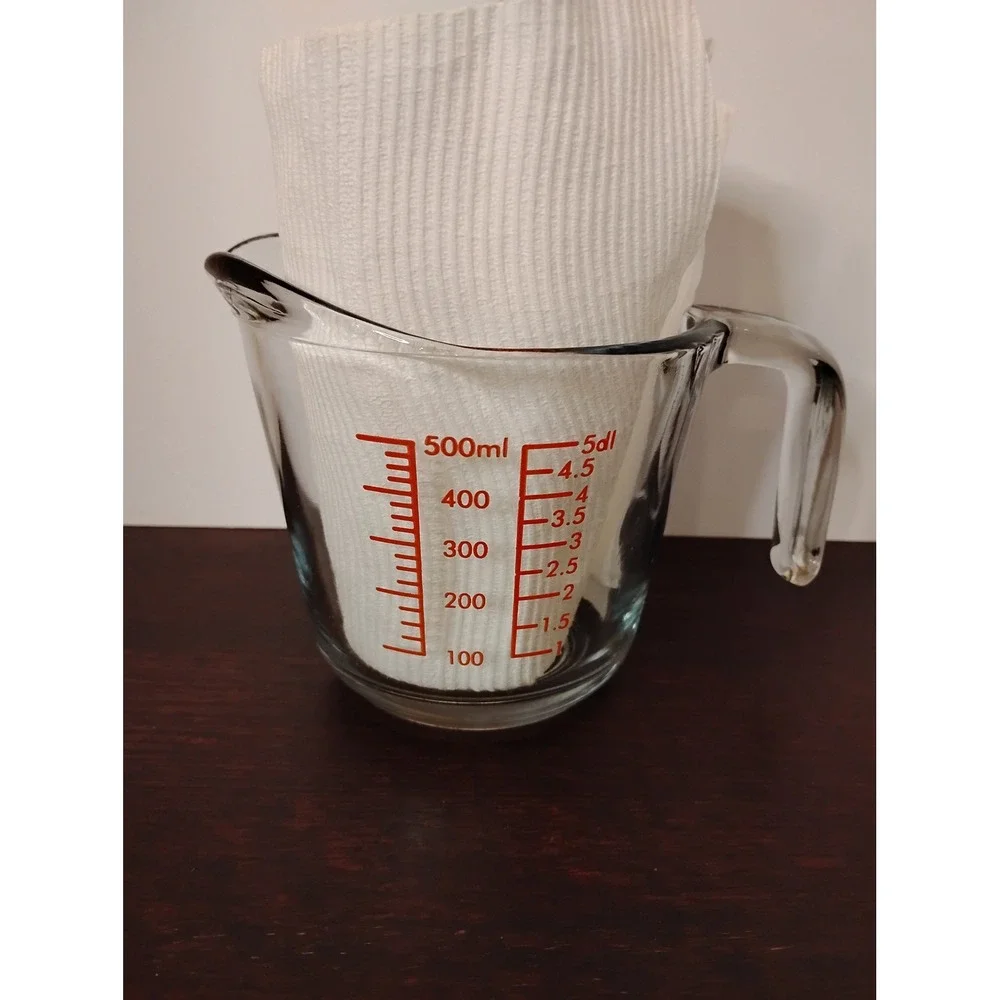 Clear Glass Measuring Cup 2 Cup 16oz 500ml Red Markings with Handle and Spout